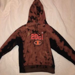 black bleached champion hoodie